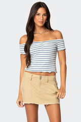 Shara Striped Off Shoulder Top