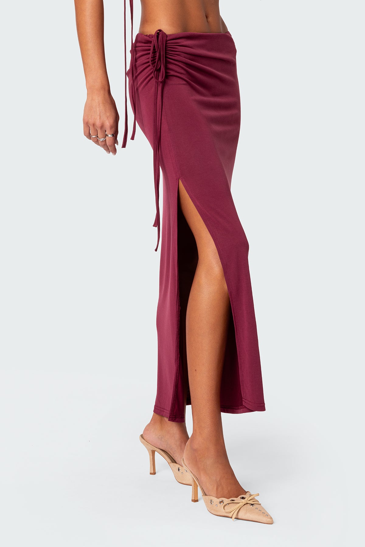 Frankie Drawstring Slit Maxi Skirt