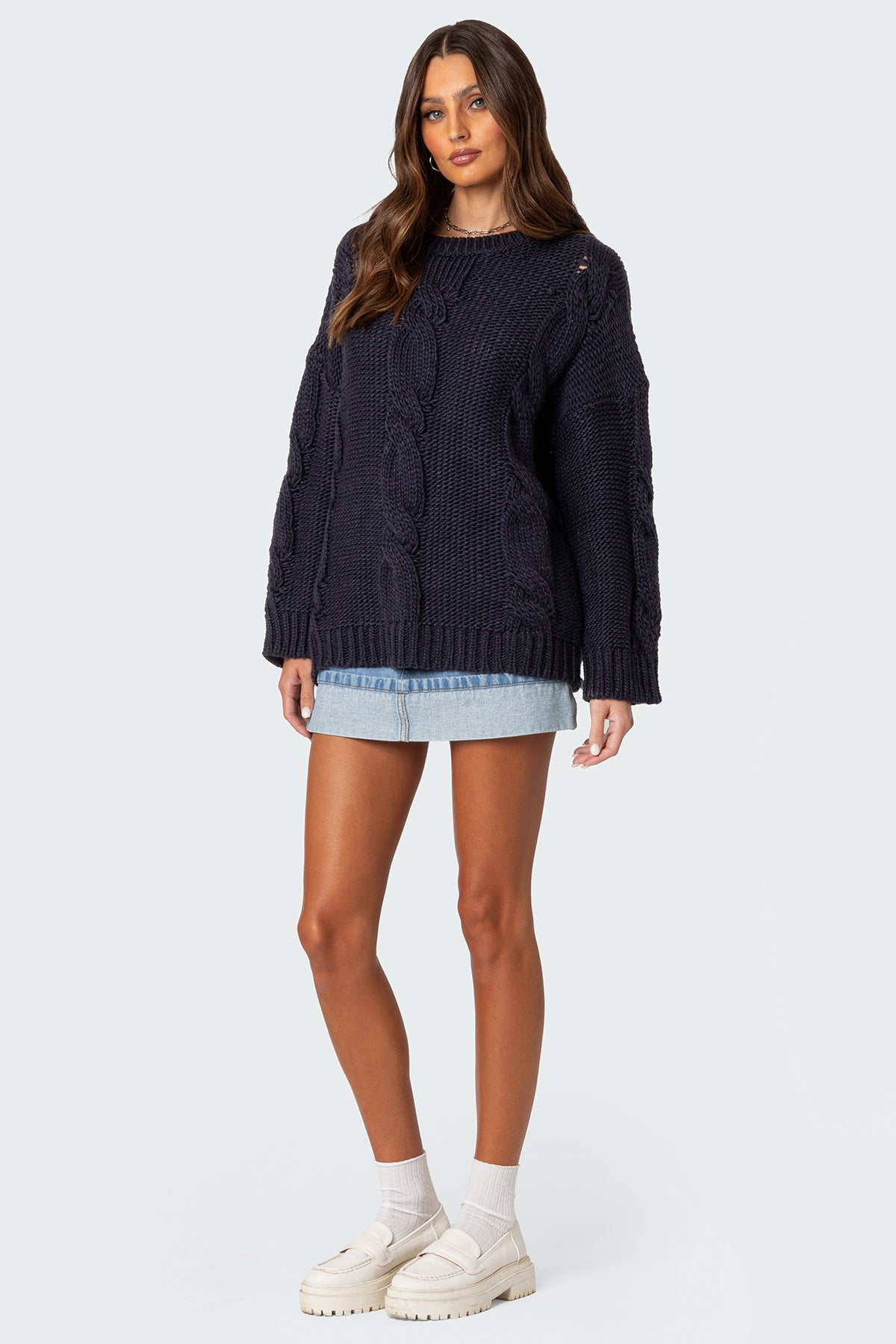 Alene Oversized Cable Knit Sweater