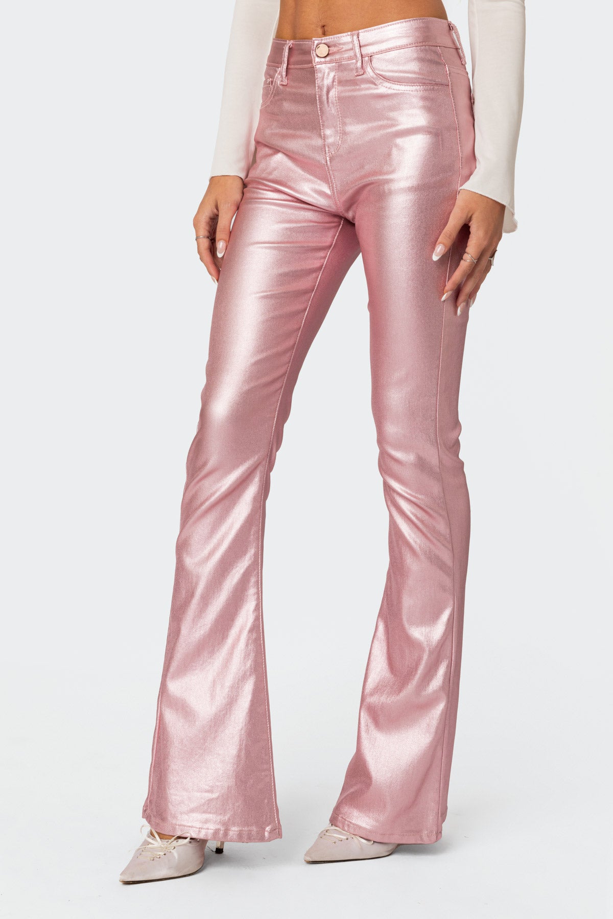 Luna Faux Leather Flare Jeans