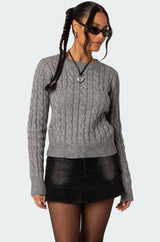 Minka Fitted Cable Knit Sweater