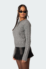 Minka Fitted Cable Knit Sweater