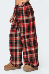 Lounge Around Plaid Wide Leg Pants