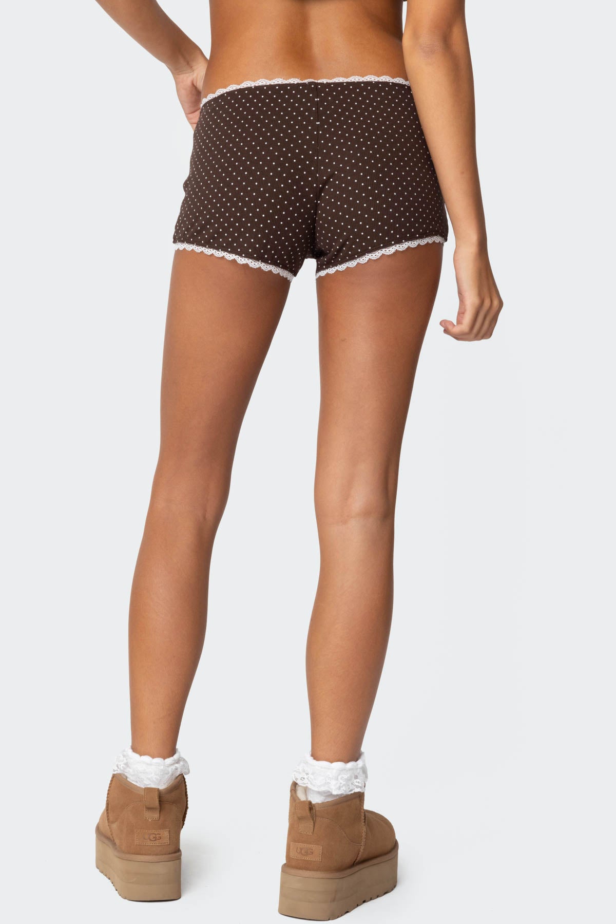 Juliana Polka Dot Ribbed Shorts