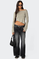 Petite Magda Low Rise Acid Wash Jeans