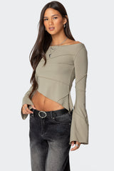 Maura Boat Neck Asymmetric Top