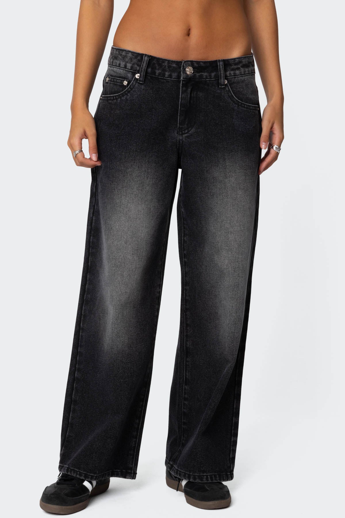 Petite Magda Low Rise Acid Wash Jeans