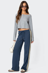 Averie Contrast Striped Sweatpants