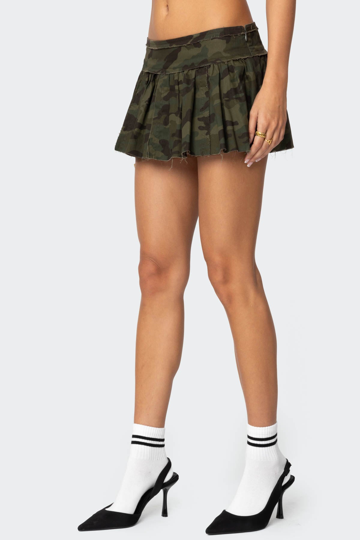 Camo Pleated Mini Skort