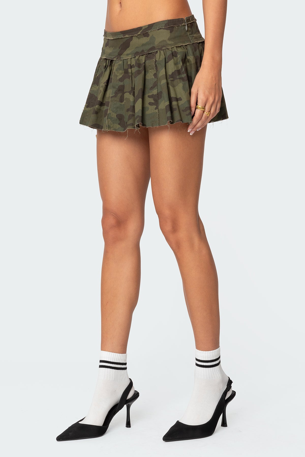 Camo Pleated Mini Skort