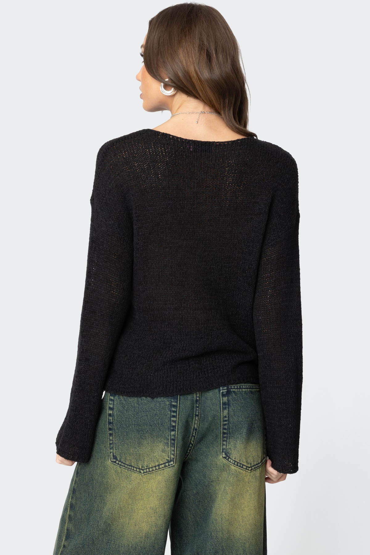 Drop Shoulder Light Knit Sweater