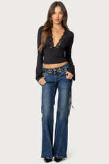 Tina Lacey Plunge Neck Top