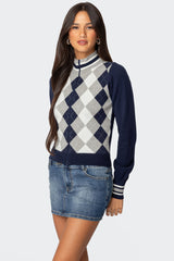 Madisen Argyle Knit Cardigan