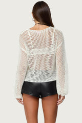 Charlise Open Knit Sequin Top