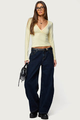 Doron V Neck Long Sleeve Top