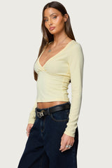 Doron V Neck Long Sleeve Top
