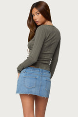 Beatrix Lacey Ribbed Top