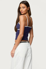 Rhoda Contrast Polka Dot Tank Top