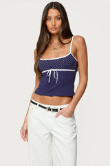 Rhoda Contrast Polka Dot Tank Top