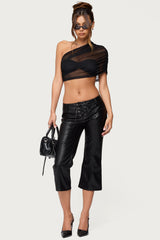 Layered Bandaeu Sheer Mesh Top