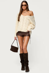 Inga Oversized Cable Knit Sweater