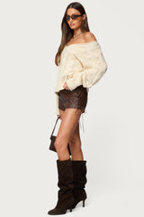 Kariss Lace Up Faux Leather Micro Shorts