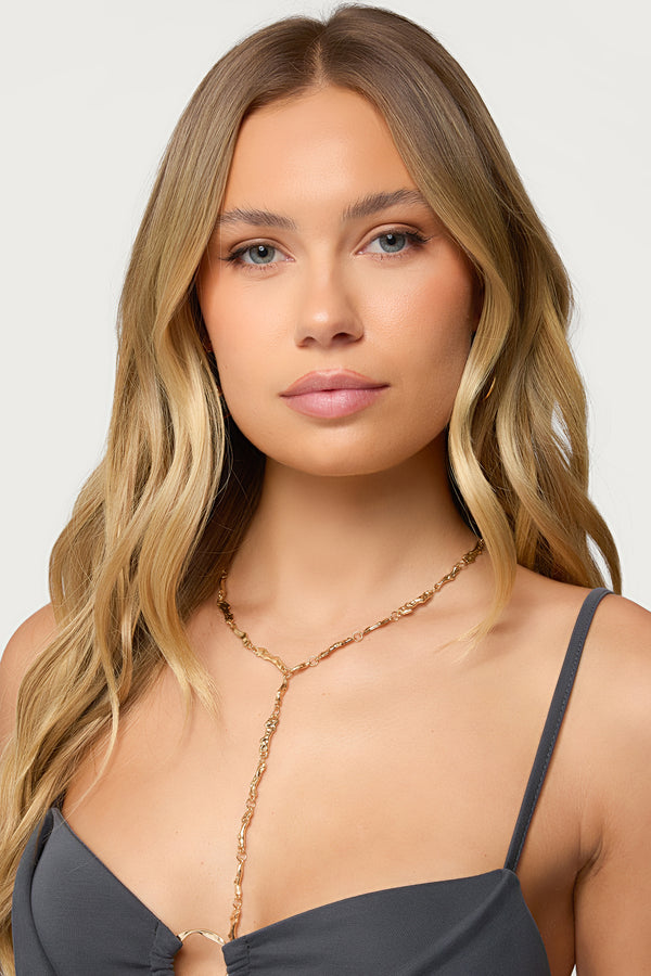 Textured Cascading Chain Necklace