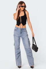 Samantha Lace Up Top