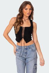 Samantha Lace Up Top