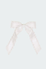 Ruffle Trim Bow Hair Clip