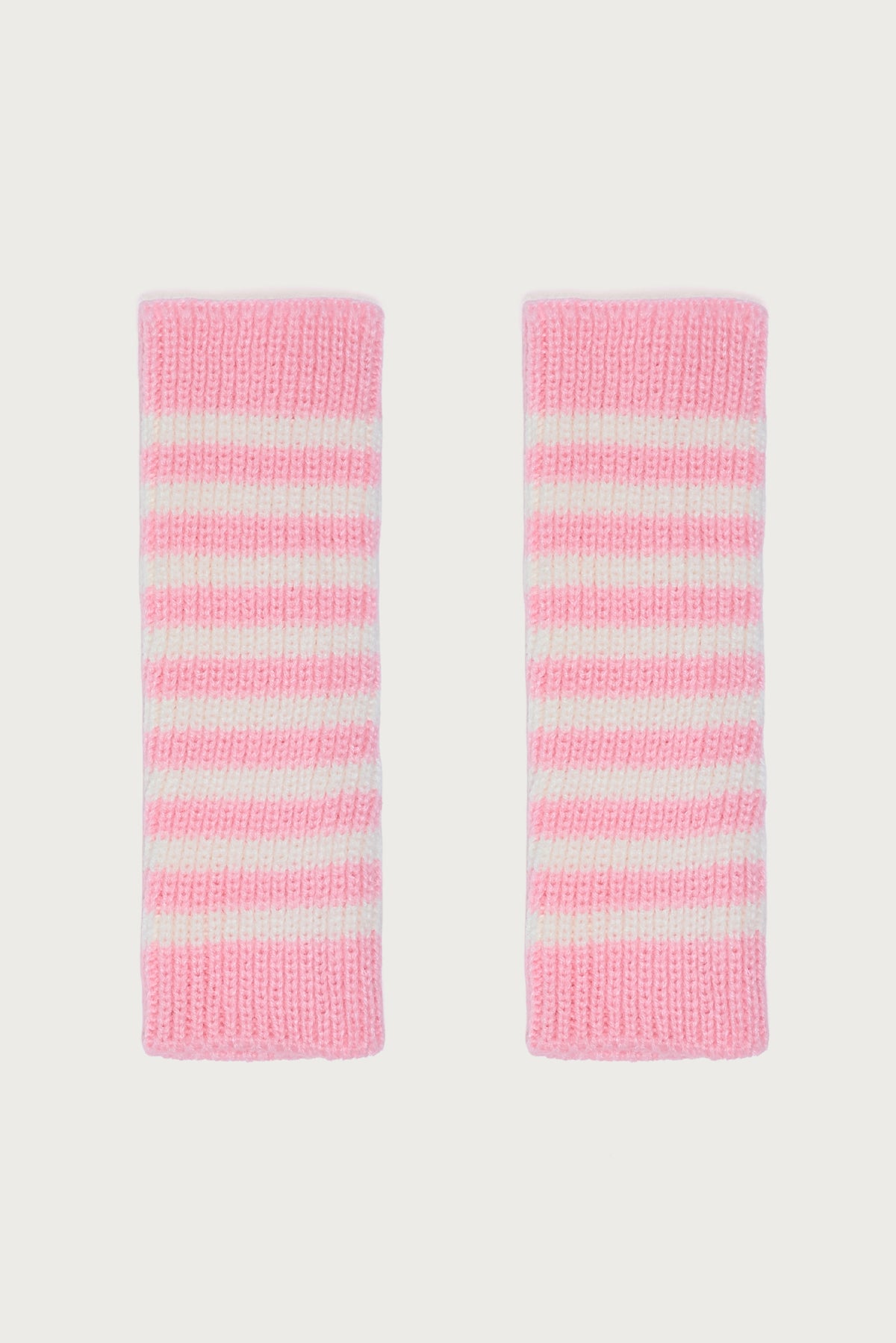 Striped Knit Fingerless Gloves
