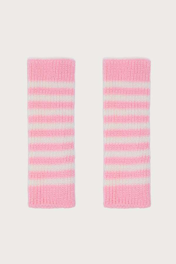 Striped Knit Fingerless Gloves