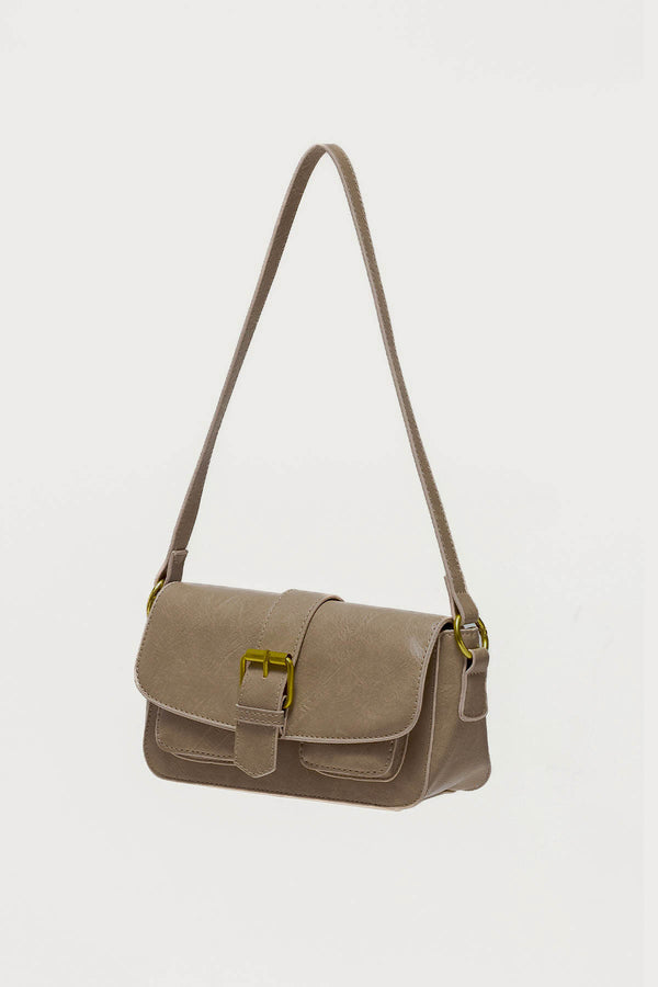 Faux Leather Buckle Bag