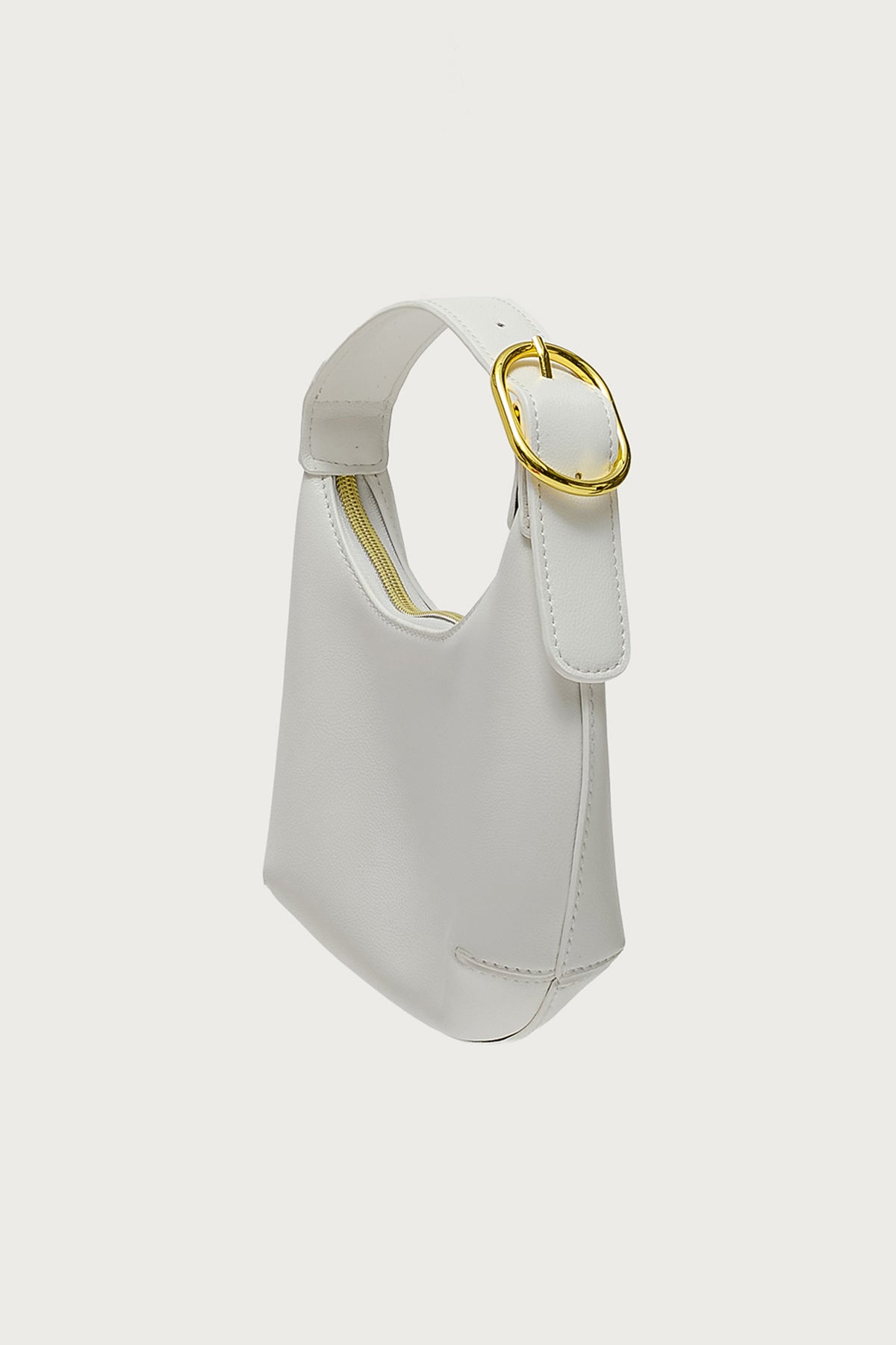 Buckle Strap Faux Leather Bag