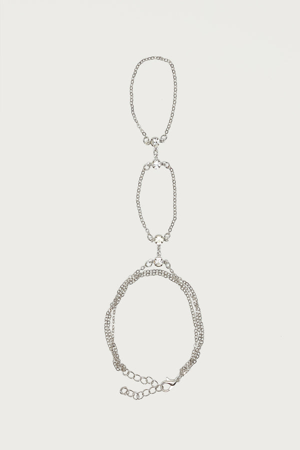 Rhinestone Layered Hand Chain