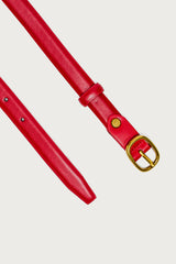 Oval Buckle Faux Leather Belt