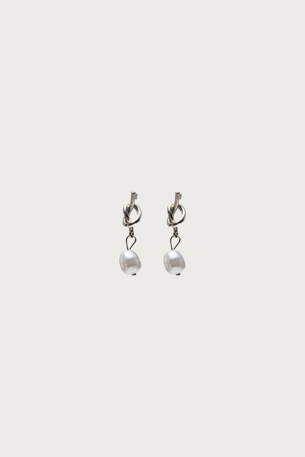 Knotted Pearl Charm Earrings