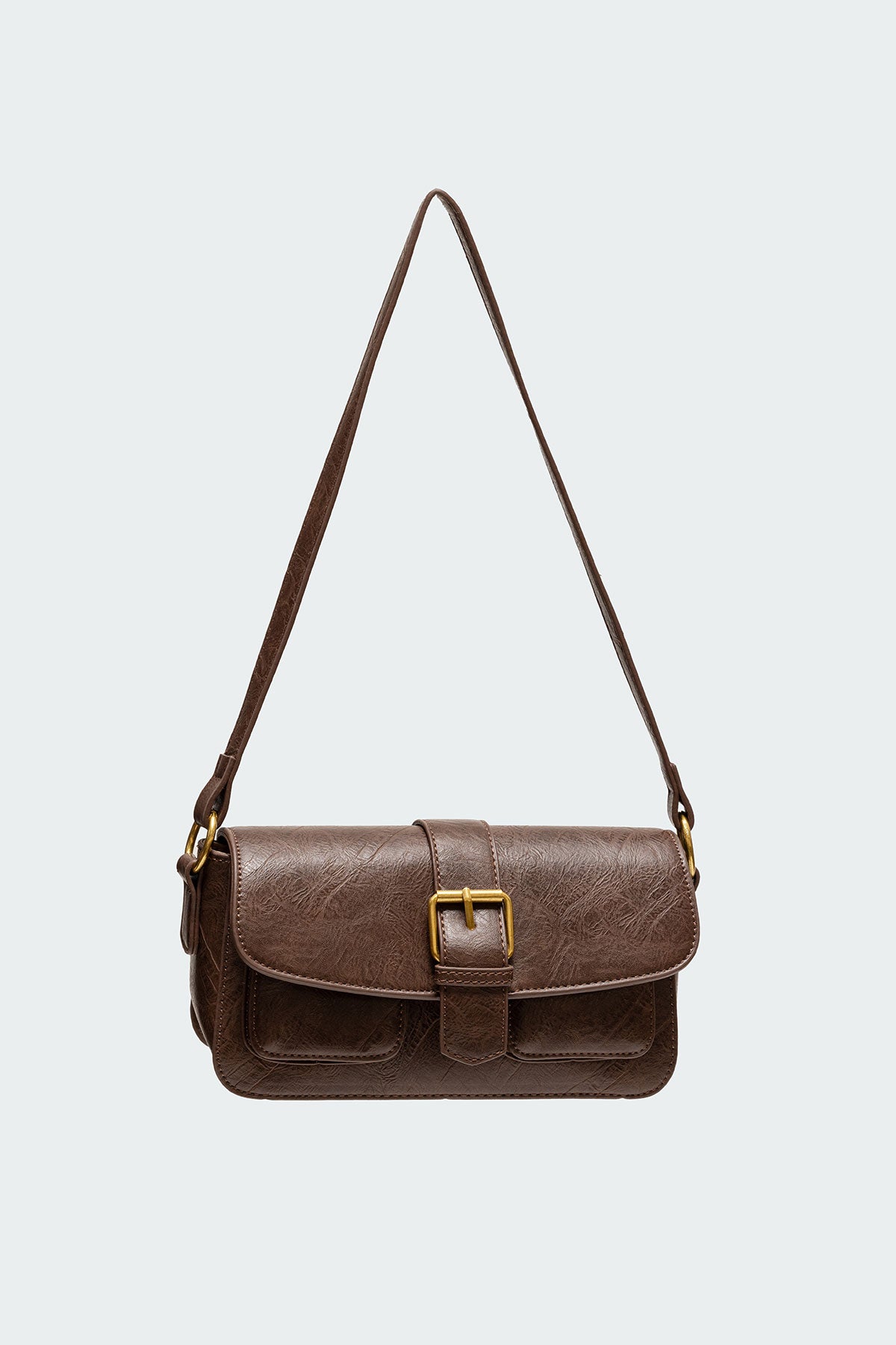 Faux Leather Buckle Bag