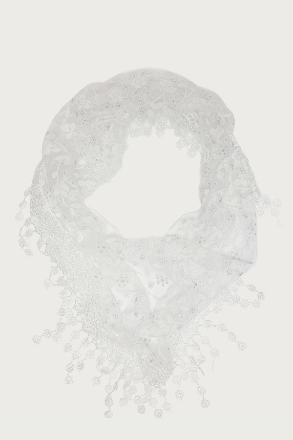 Sparkle Floral Sheer Lace Waist Scarf