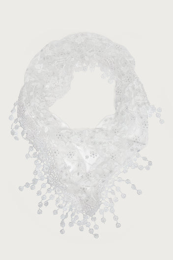 Sparkle Floral Sheer Lace Waist Scarf