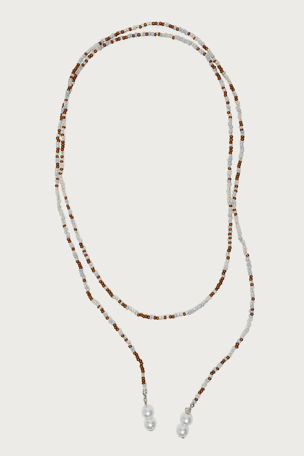 Pearly Beaded Wrap Necklace