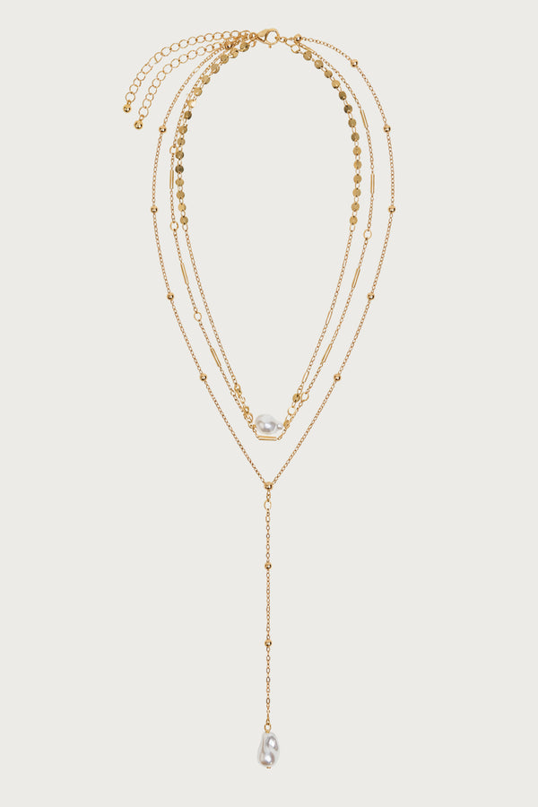 Layered Pearly Bead Necklace