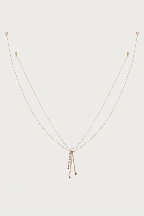 Pearly Bead Layered Body Chain
