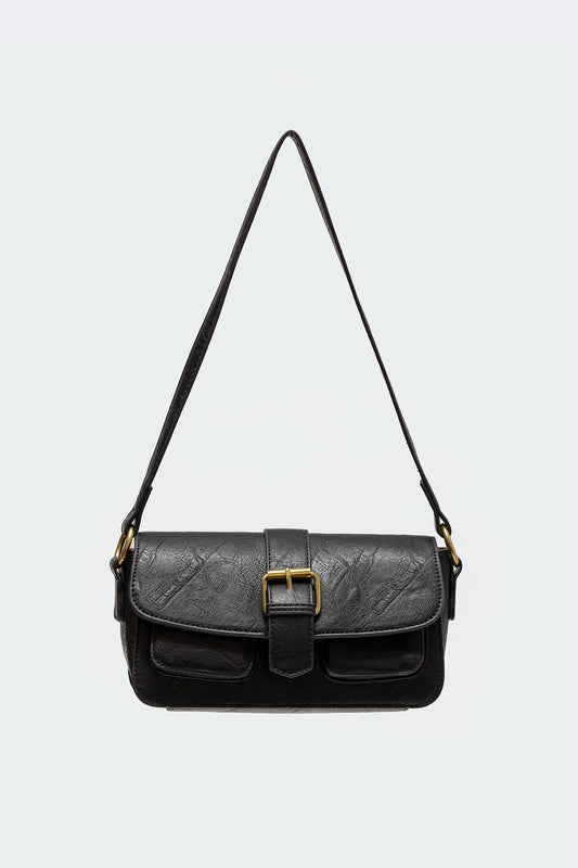 Faux Leather Buckle Bag