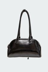 Bow Pocket Faux Leather Shoulder Bag