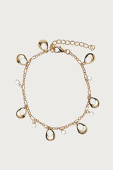 Abstract Oval Charm Anklet