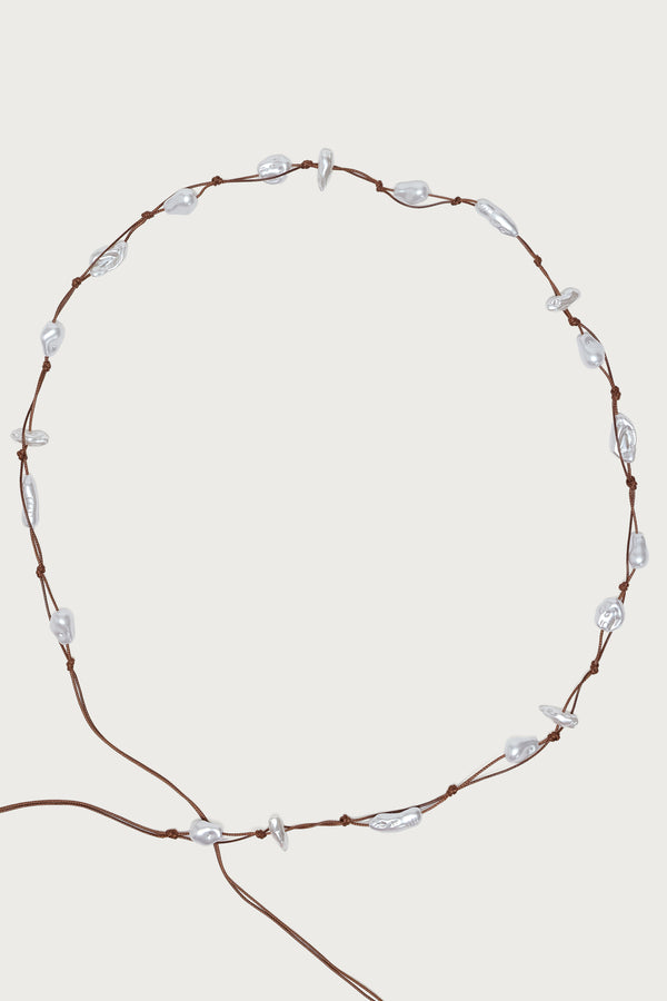Faux Pearl Cord Belt