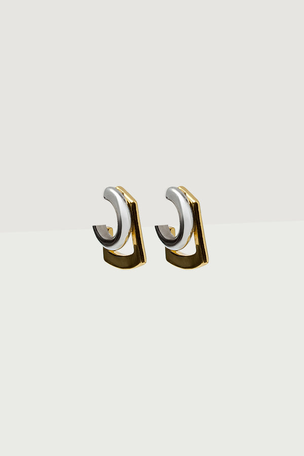 Abstract Dangling Hoop Earrings