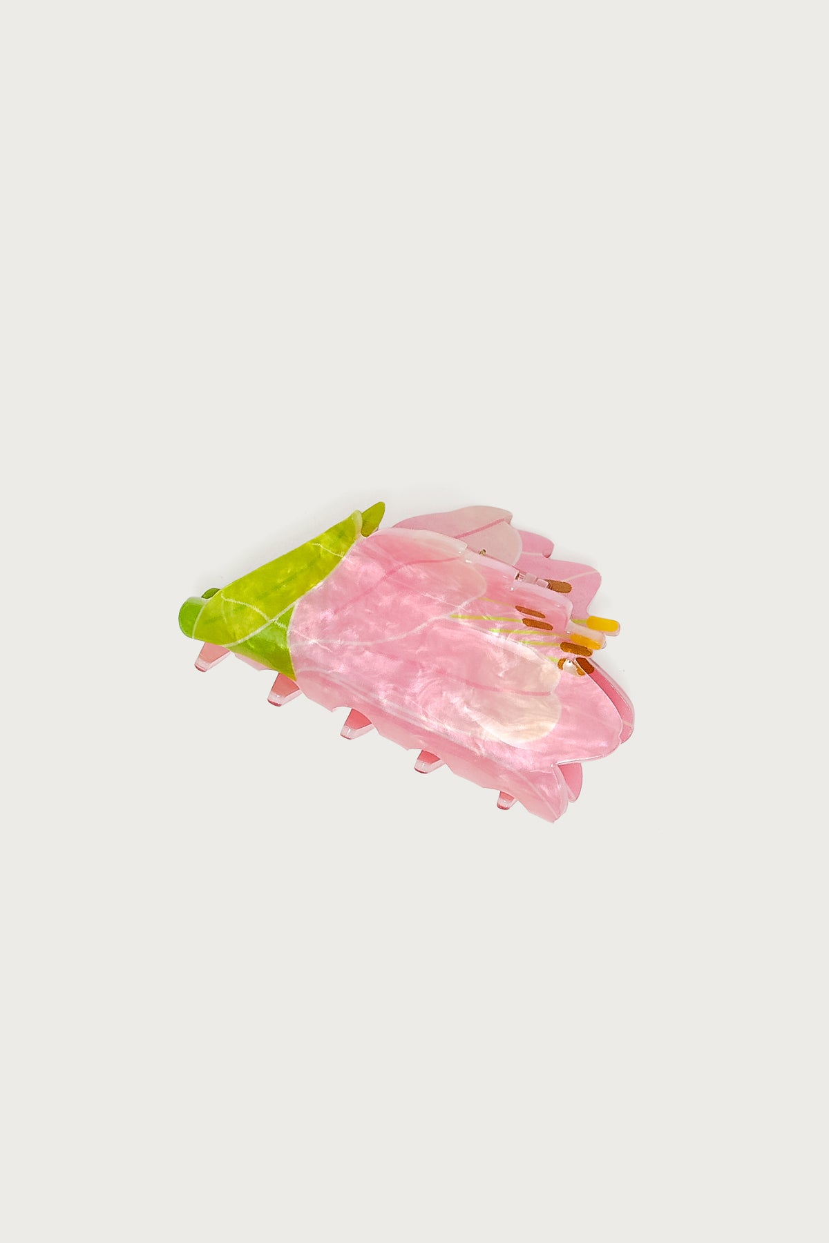 Iridescent Rose Claw Clip