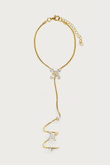 Spiral Ring Gem Hand Chain